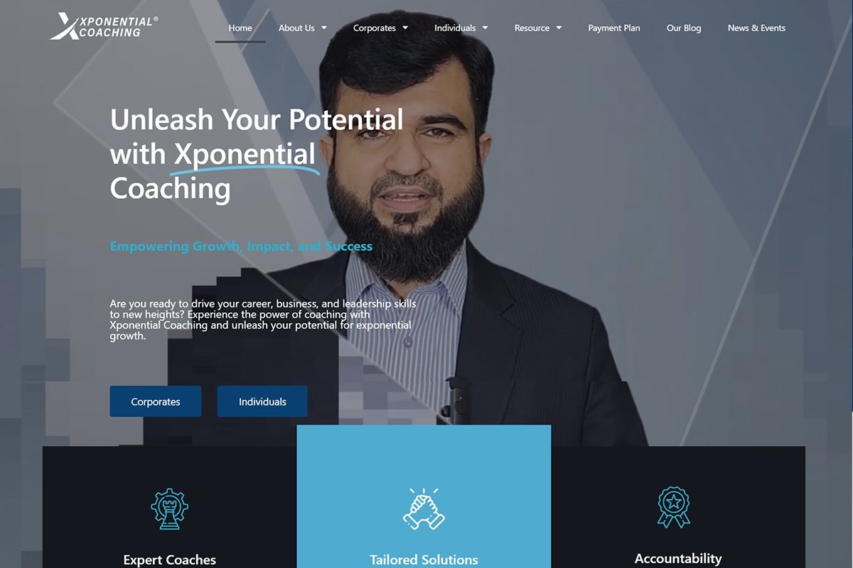 Xponential Coaching website